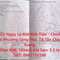 SỞ HỮU Ngay Lô Đất Mặt Tiền - Chính Chủ Bán Tại Phường Long Phú, TX Tân Châu - An Giang