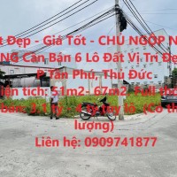 Đất Đẹp - Giá Tốt - CHỦ NGỘP NGÂN HÀNG Cần Bán 6 Lô Đất Vị Trí Đẹp Tại P Tân Phú, Thủ Đức