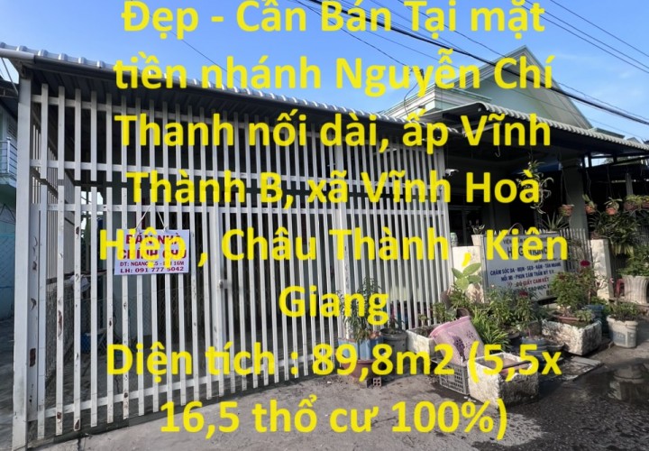 HOT HOT HOT - Căn Nhà Đẹp - Cần Bán Tại mặt tiền nhánh Nguyễn Chí Thanh nối dài
