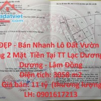 ĐẤT ĐẸP - Bán Nhanh Lô Đất Vườn  Nghỉ Dưỡng 2 Mặt  Tiền Tại TT Lạc Dương - Lạc Dương - Lâm Đồng