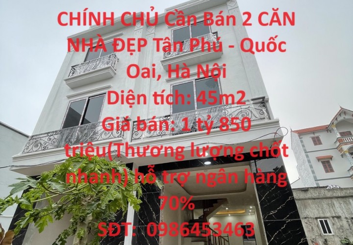 CHÍNH CHỦ Cần Bán 2 CĂN NHÀ ĐẸP Tân Phú - Quốc Oai, Hà Nội