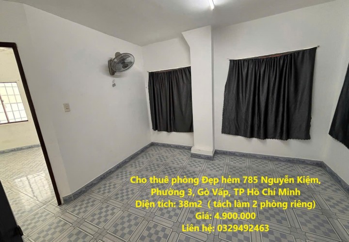 Cho thuê phòng Đẹp hẻm 785 Nguyễn Kiệm, Phường 3, Gò Vấp, TP Hồ Chí Minh