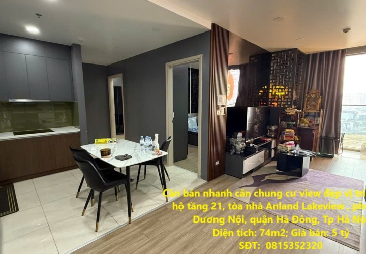 Cần bán nhanh căn chung cư view đẹp vị trí tại quận Hà Đông, TP Hà Nội