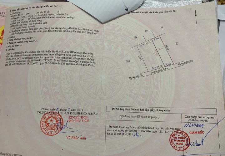 ĐẤT ĐẸP – GIÁ TỐT - CẦN BÁN NHANH 2 LÔ ĐẤT Tại Xã Trà Đa, thành phố Pleiku, tỉnh Gia Lai