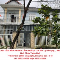 NHÀ CHÍNH CHỦ- CẦN BÁN NHANH CĂN NHÀ tại TDP Thể Lại Thượng ,  P.Hương Vinh, TP Huế, Thừa Thiên Huế
