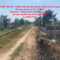 ĐẤT ĐẸP- GIÁ TỐT- CHÍNH CHỦ Cần Bán Nhanh Lô Đất Tại Huyện Củ Chi, TP HCM