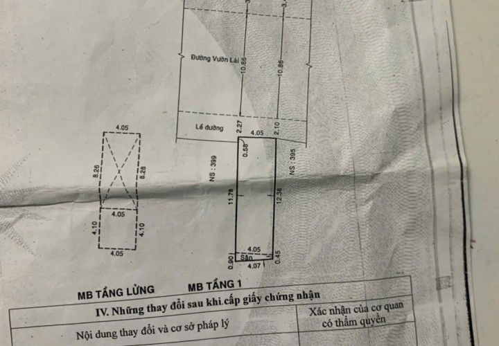 NHÀ  ĐẸP - GIÁ TỐT  VỊ TRÍ ĐẮC ĐỊA MẶT TIỀN 397 Vườn Lài, Phường Phú THọ Hòa, Tân Phú, HCM