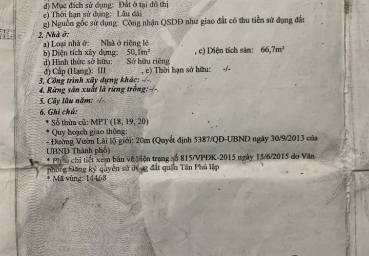 NHÀ  ĐẸP - GIÁ TỐT  VỊ TRÍ ĐẮC ĐỊA MẶT TIỀN 397 Vườn Lài, Phường Phú THọ Hòa, Tân Phú, HCM