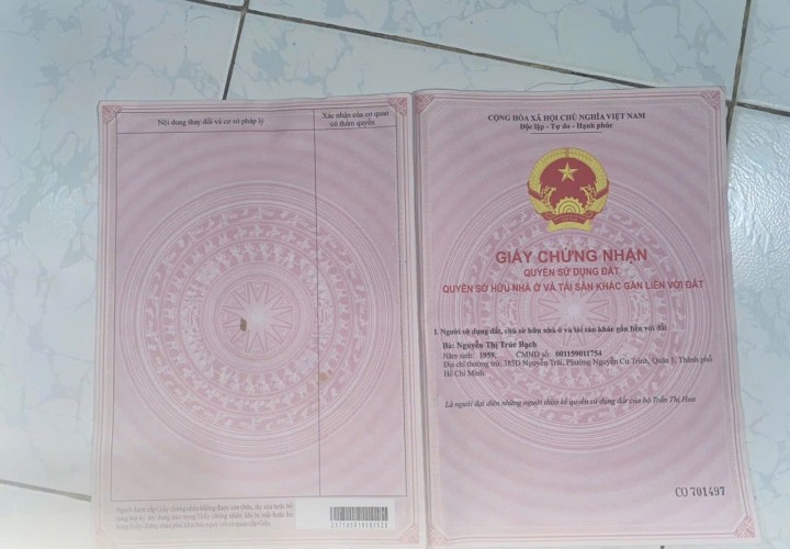 ĐẤT ĐẸP - GIÁ TỐT Cần bán nhanh lô  385 Nguyễn Trãi Phường Nguyễn Cư Trinh, Quận 1, HCM