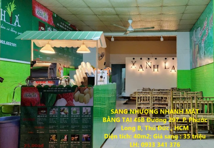 SANG NHƯỢNG NHANH MẶT BẰNG TẠI 46B Đường 297. P. Phước Long B, Thủ Đức , HCM
