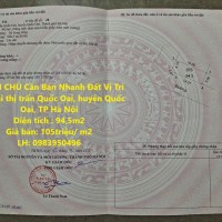 CHÍNH CHỦ Cần Bán Nhanh Đất Vị Trí Đẹp Tại huyện Quốc Oai, TP Hà Nội