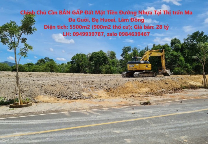 Chính Chủ Cần BÁN GẤP Đất Mặt Tiền Đường Nhựa Tại Thị trấn Ma Đa Guôi, Đạ Huoai, Lâm Đồng