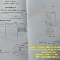 CHÍNH CHỦ CẦN BÁN GẤP LÔ ĐẤT nền biệt thự nghỉ dưỡng tại P.Hiệp Bình Phước, Thủ Đức, Hồ Chí Minh