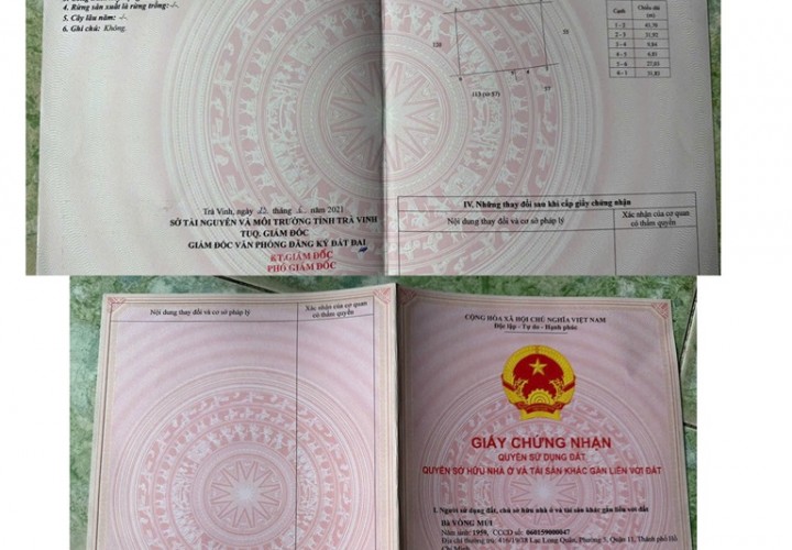 6 LÔ CHÍNH CHỦ - SỔ HỒNG RIÊNG TỪNG NỀN - Ấp Đầu Giồng A, Mỹ Chánh, Châu Thành, Trà Vinh