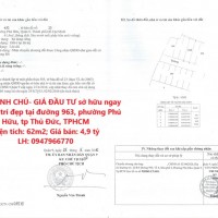ĐẤT CHÍNH CHỦ- GIÁ ĐẦU TƯ sở hữu ngay lô đất vị trí đẹp tại phường Phú Hữu, quận 9, TPHCM