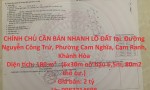 CHÍNH CHỦ CẦN BÁN NHANH LÔ ĐẤT tại  Đường Nguyễn Công Trứ, Phường Cam Nghĩa, Cam Ranh, Khánh Hòa