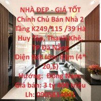 NHÀ ĐẸP - GIÁ TỐT Chính Chủ Bán Nhà 2 Tầng K249/115 /39 Hà Huy Tập, Thanh Khê, TP Đà Nẵng