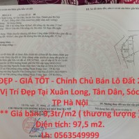 ĐẤT ĐẸP - GIÁ TỐT - Chính Chủ Bán Lô Đất 2 Mặt Tiền Vị Trí Đẹp Tại Xuân Long, Tân Dân, Sóc Sơn, TP Hà Nội