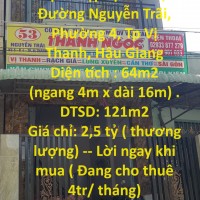 CHÍNH CHỦ BÁN NHÀ vị trí đẹp tại số 53, Đường Nguyễn Trãi, Phường 4, Tp Vị Thanh, Hậu Giang