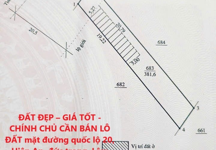 ĐẤT ĐẸP – GIÁ TỐT - CHÍNH CHỦ CẦN BÁN LÔ ĐẤT mặt đường quốc lộ 20, Hiệp An ,đức trọng, Lâm Đồng