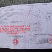 CHÍNH CHỦ Cần Bán Nhanh Nhà Vườn Cây Ăn Trái Có 200m  Đất Thổ Cư Vị Trí Tại Huyện Củ Chi