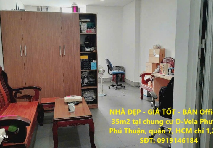 NHÀ ĐẸP - GIÁ TỐT - BÁN Officetel 35m2 tại chung cư D-Vela Phường Phú Thuận, quận 7, HCM chỉ 1,26 tỷ