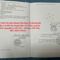 CHÍNH CHỦ Cần Bán Nhanh Nhà Đẹp Tại Đường Bờ Kinh Ấp 2 xã Mỹ Yên Huyện Bến Lức Tỉnh Long An