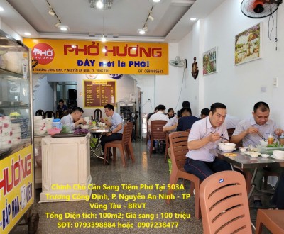 Chính Chủ Cần Sang Tiệm Phở Tại 503A Trương Công Định, P. Nguyễn An Ninh - TP Vũng Tàu - BRVT