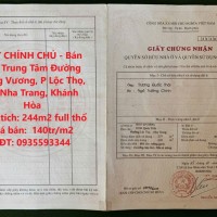 ĐẤT CHÍNH CHỦ - Bán Đất Trung Tâm Đường Hùng Vương, P Lộc Thọ, TP Nha Trang, Khánh Hòa