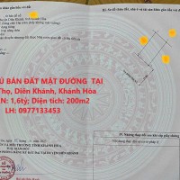 CHÍNH CHỦ BÁN ĐẤT MẶT ĐƯỜNG  TẠI xã Diên Thọ, Diên Khánh, Khánh Hòa