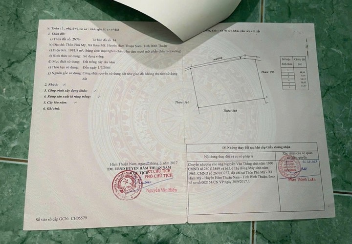 CHÍNH CHỦ CẦN BÁN LÔ ĐẤT TẠI Hàm Mỹ, Phan Thiết, Bình Thuận - GIÁ CỰC RẺ