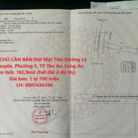 CHÍNH CHỦ CẦN BÁN Đất Mặt Tiền Đường Lê Văn Khuyên, Phường 5, TP Tân An, Long An