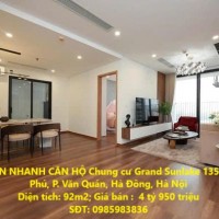 CẦN BÁN NHANH CĂN HỘ Chung cư Grand Sunlake Văn Quán, Hà Đông