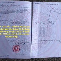 ĐẤT ĐẸP - GIÁ TỐT - CHÍNH CHỦ Cần Bán Nhanh Lô Đất Mặt Tiền Vị Trí Tại Huyện Củ Chi, TP HCM