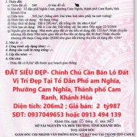 ĐẤT SIÊU ĐẸP- Chính Chủ Cần Bán Lô Đất Vị Trí Đẹp Tại Phường Cam Nghĩa, Thành phố Cam Ranh