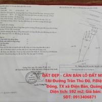 ĐẤT ĐẸP - CẦN BÁN LÔ ĐẤT MẶT TIỀN TẠI Đường Trần Thủ Độ, P.Điện Nam Đông, TX xã Điện Bàn, Quảng Nam