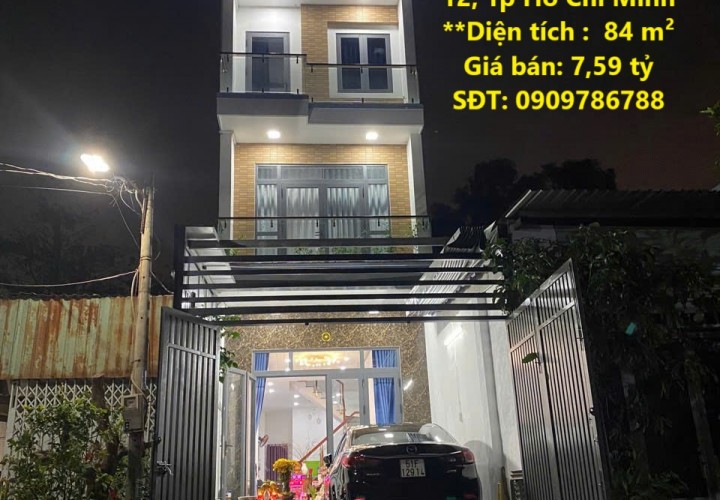 NHÀ ĐẸP  -CẦN  Bán Nhà Hẻm 8m Đường Trần Thị Năm, Phường Tân Chánh Hiệp, Quận 12, Tp Hồ Chí Minh
