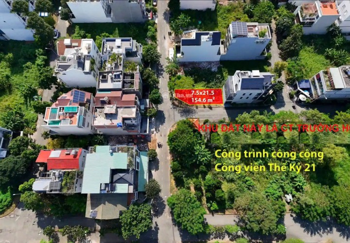 BÁN ĐẤT LÔ GÓC 2 MẶT TIỀN - KHU DÂN CƯ THẾ KỶ 21-  Gần KĐT SALA Bình Trưng Tây, Tp Thủ Đức, Tp HCM