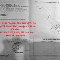 CHÍNH CHỦ Cần Bán Nhà Đất Vị Trí Đắc Địa Tại Xã Thạnh Phú, Huyện Cái Nước, Cà Mau