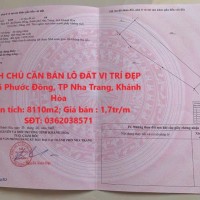 CHÍNH CHỦ CẦN BÁN LÔ ĐẤT VỊ TRÍ ĐẸP TẠI Xã Phước Đồng, TP Nha Trang, Khánh Hòa