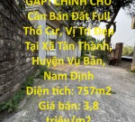 GẤP! CHÍNH CHỦ Cần Bán Đất Full Thổ Cư, Vị Trí Đẹp Tại Xã Tân Thành, Huyện Vụ Bản, Nam Định