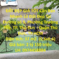 ĐẤT ĐẸP GIÁ TỐT Cần Bán Nhanh Lô Đất Đẹp Tại Phường Trường Thọ, Thủ Đức