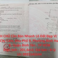 CHÍNH CHỦ Cần Bán Nhanh Lô Đất Đẹp Vị Trí Tại Quận Bình Tân , TP HCM