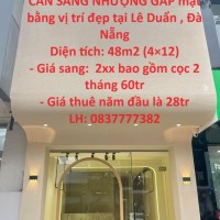 CẦN SANG NHƯỢNG GẤP mặt bằng vị trí đẹp tại Lê Duẩn , Đà Nẵng