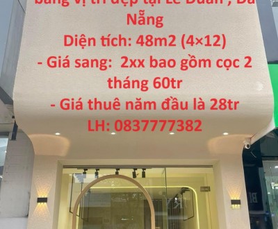 CẦN SANG NHƯỢNG GẤP mặt bằng vị trí đẹp tại Lê Duẩn , Đà Nẵng