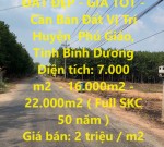ĐẤT ĐẸP - GIÁ TỐT - Cần Bán Đất Vị Trí Huyện  Phú Giáo, Tỉnh Bình Dương