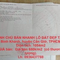 CHÍNH CHỦ BÁN NHANH LÔ ĐẤT ĐẸP TẠI huyện Cần Giờ, TPHCM
