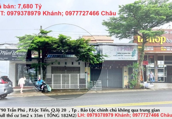 CHÍNH CHỦ cần bán nhanh căn nhà 2 mặt tiền tại tp Bảo Lộc, hướng Đông Nam, vượng khí