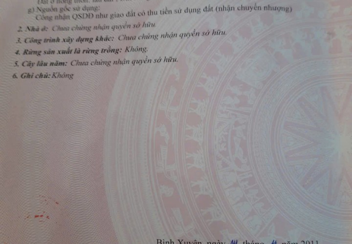 Đất Đẹp - Giá Tốt - Chính Chủ Cần Bán Lô Đất Vị Trí Đẹp Tại Xã Hương Sơn, Bình Xuyên, Vĩnh Phúc