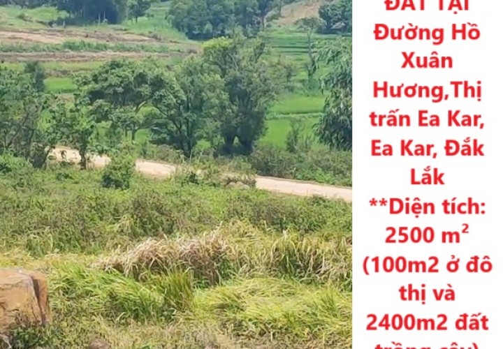 HOT HOT !! CHÍNH CHỦ CẦN BÁN NHANH LÔ ĐẤT TẠI Đường Hồ Xuân Hương,Thị trấn Ea Kar, Ea Kar, Đắk Lắk